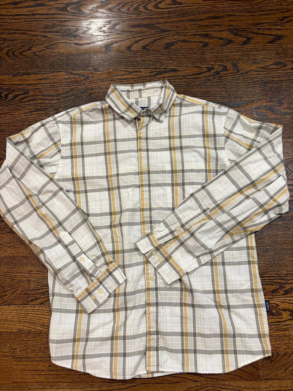 Patagonia Men's Long Sleeve Plaid Button Down 100% Organic Sz M
